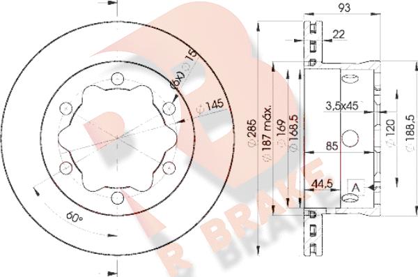 R Brake 78RBD10185 - Discofreno autozon.pro