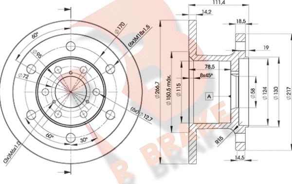 R Brake 78RBD13907 - Discofreno autozon.pro