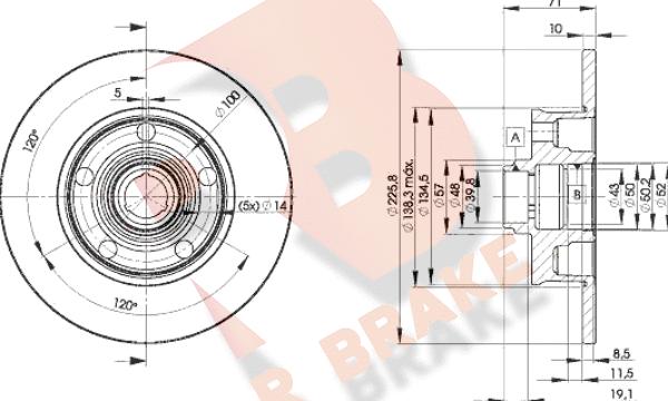 R Brake 78RBD13576 - Discofreno autozon.pro