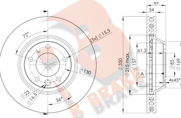 R Brake 78RBD13323 - Discofreno autozon.pro