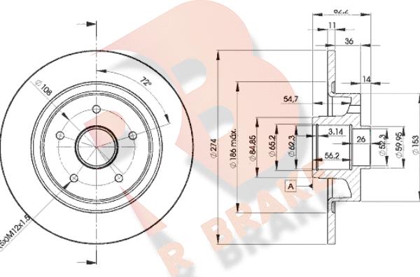 R Brake 78RBD12236 - Discofreno autozon.pro