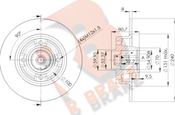 R Brake 78RBD17823 - Discofreno autozon.pro