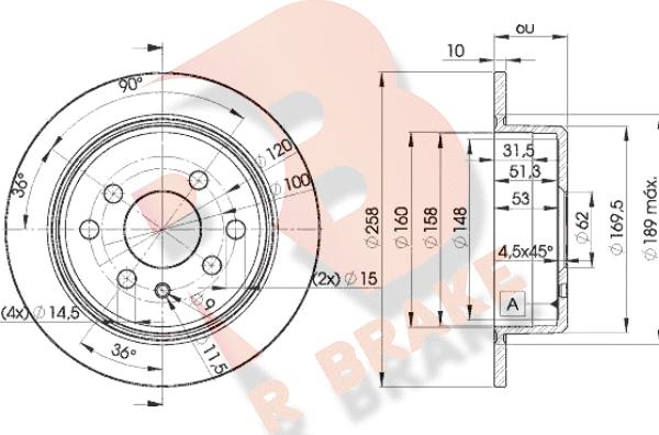 R Brake 78RBD29581 - Discofreno autozon.pro