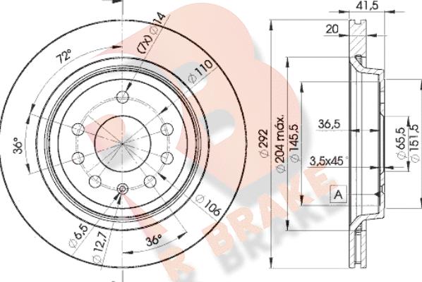 R Brake 78RBD29114 - Discofreno autozon.pro