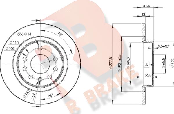 R Brake 78RBD29115 - Discofreno autozon.pro