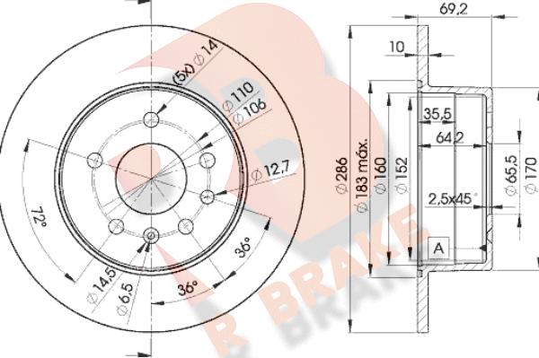 R Brake 78RBD29210 - Discofreno autozon.pro