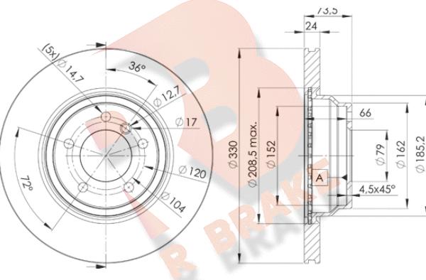 R Brake 78RBD24645 - Discofreno autozon.pro