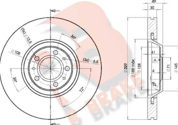 R Brake 78RBD24608 - Discofreno autozon.pro