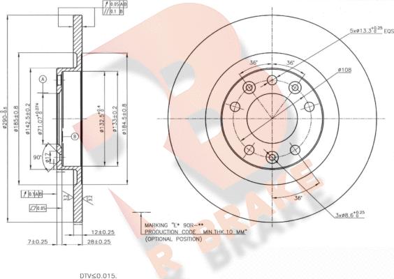 R Brake 78RBD24614 - Discofreno autozon.pro