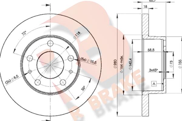 R Brake 78RBD24680 - Discofreno autozon.pro