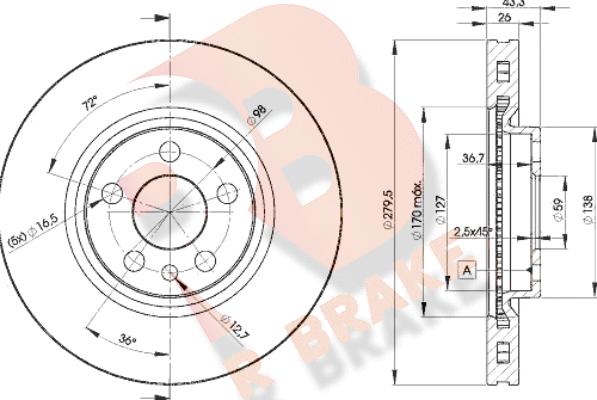 R Brake 78RBD24620 - Discofreno autozon.pro