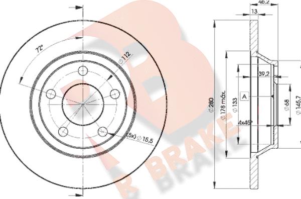 R Brake 78RBD24064 - Discofreno autozon.pro