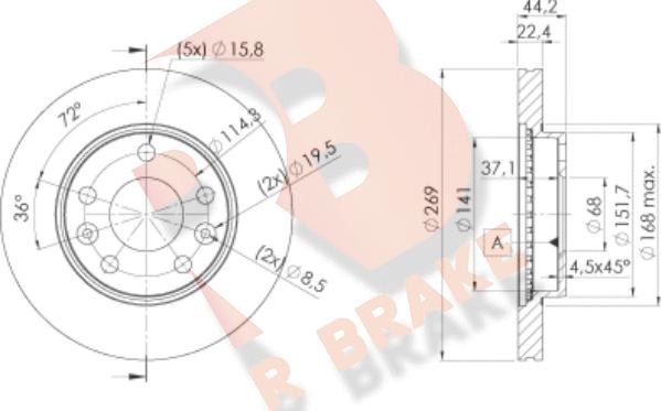 R Brake 78RBD24009 - Discofreno autozon.pro