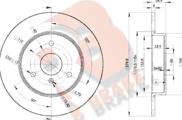 R Brake 78RBD24341 - Discofreno autozon.pro