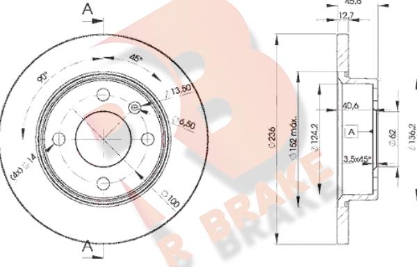 R Brake 78RBD24322 - Discofreno autozon.pro