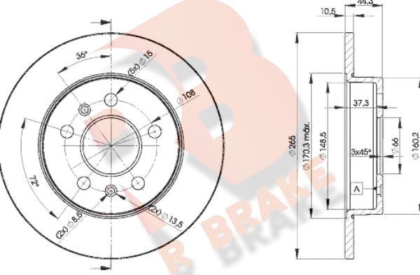 R Brake 78RBD24296 - Discofreno autozon.pro