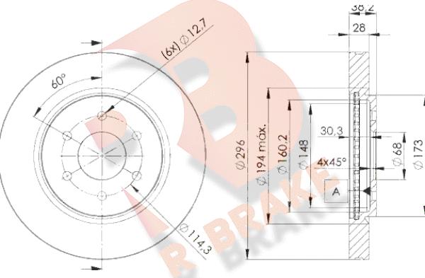 R Brake 78RBD24200 - Discofreno autozon.pro