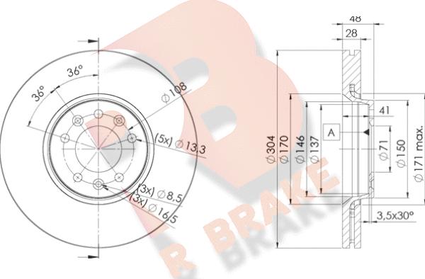 R Brake 78RBD24755 - Discofreno autozon.pro