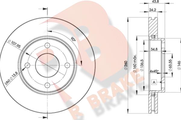 R Brake 78RBD25950 - Discofreno autozon.pro