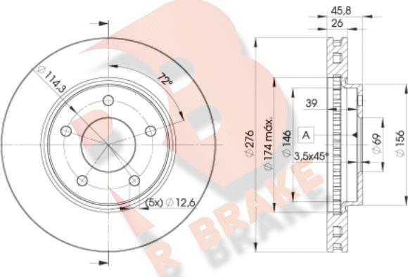 R Brake 78RBD25923 - Discofreno autozon.pro