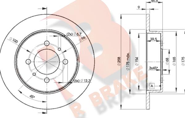 R Brake 78RBD25401 - Discofreno autozon.pro