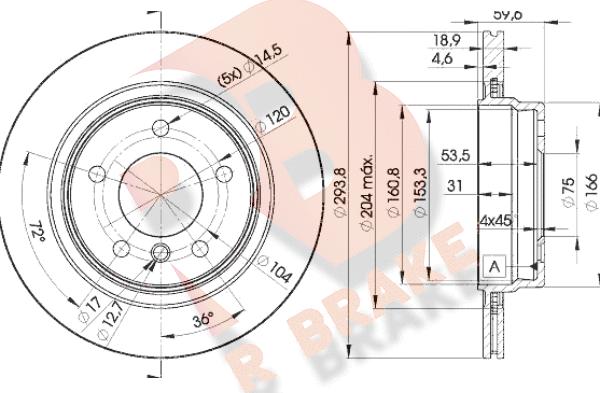 R Brake 78RBD25563 - Discofreno autozon.pro