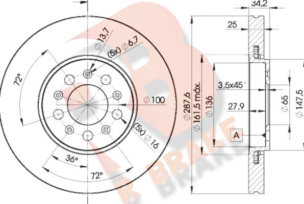 R Brake 78RBD25604 - Discofreno autozon.pro