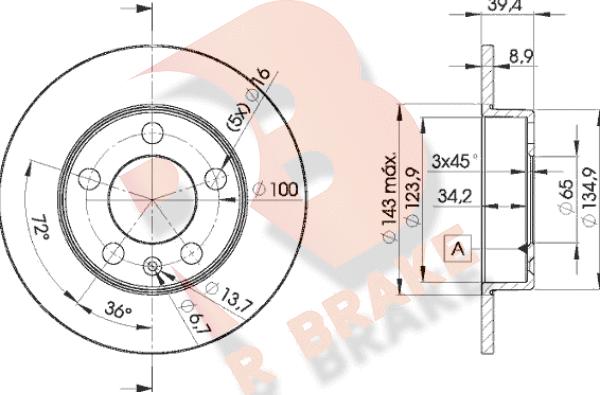 R Brake 78RBD25601 - Discofreno autozon.pro