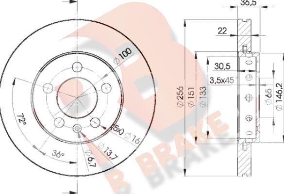 R Brake 78RBD25602 - Discofreno autozon.pro