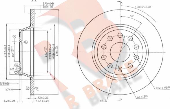 R Brake 78RBD25619 - Discofreno autozon.pro