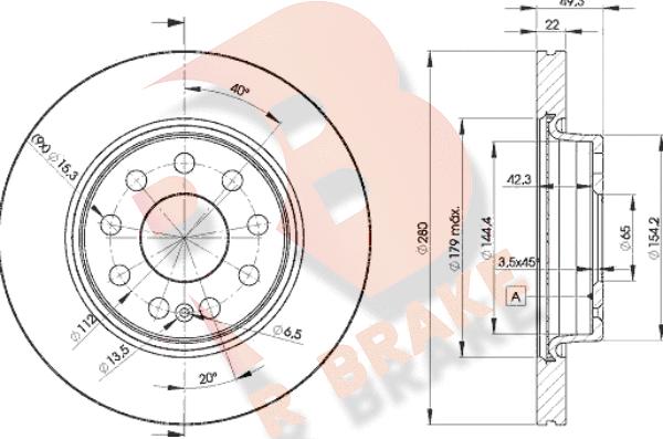 R Brake 78RBD25614 - Discofreno autozon.pro