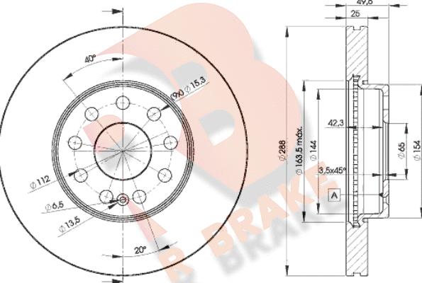 R Brake 78RBD25615 - Discofreno autozon.pro