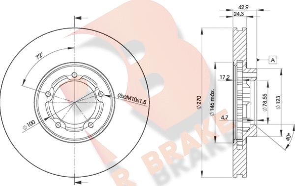 R Brake 78RBD25611 - Discofreno autozon.pro