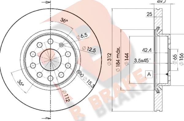 R Brake 78RBD25618 - Discofreno autozon.pro