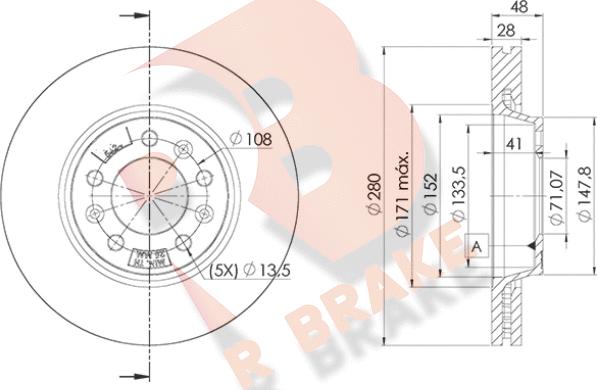 R Brake 78RBD25624 - Discofreno autozon.pro