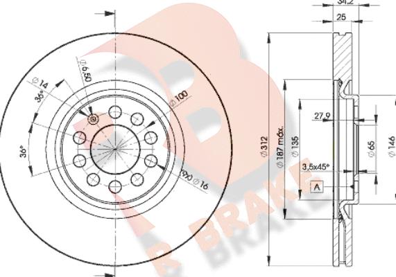 R Brake 78RBD25620 - Discofreno autozon.pro