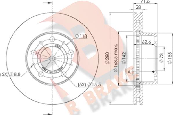 R Brake 78RBD25622 - Discofreno autozon.pro