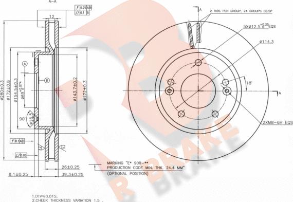 R Brake 78RBD25158 - Discofreno autozon.pro