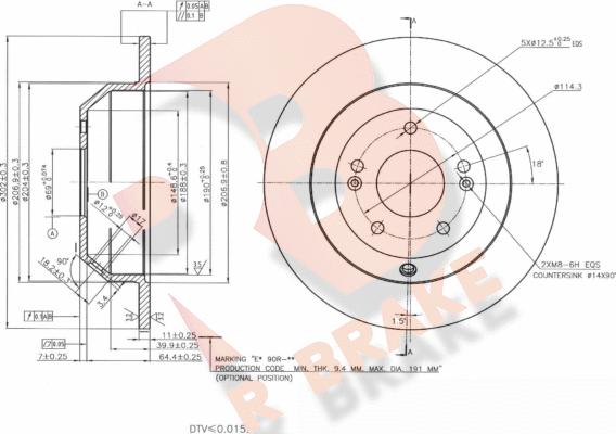 R Brake 78RBD25185 - Discofreno autozon.pro