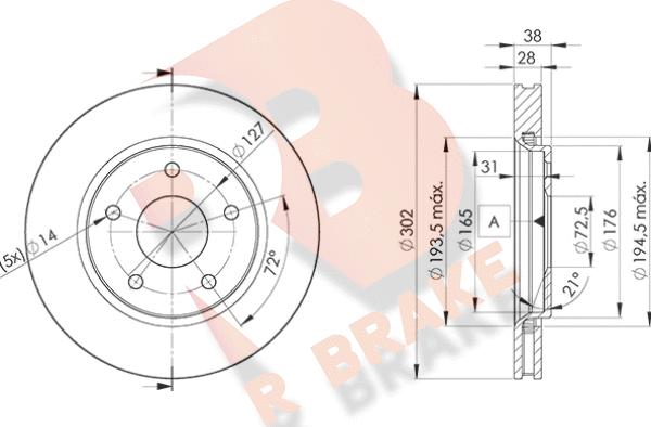 R Brake 78RBD25170 - Discofreno autozon.pro