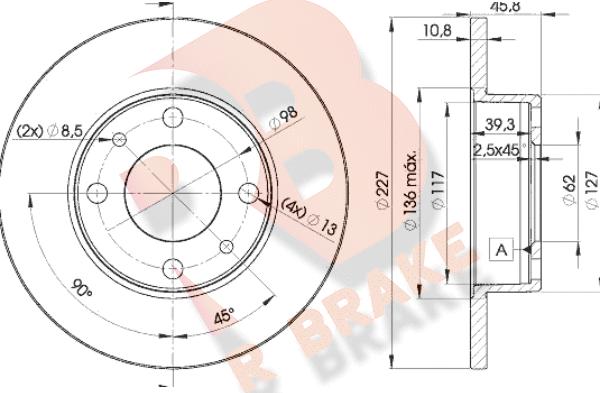 R Brake 78RBD25812 - Discofreno autozon.pro