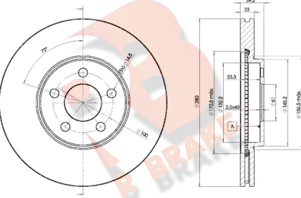 R Brake 78RBD25300 - Discofreno autozon.pro