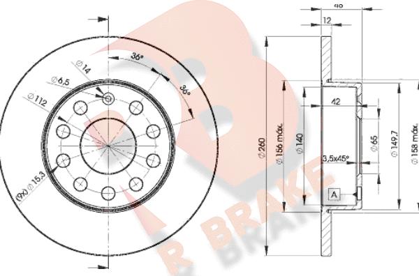 R Brake 78RBD25310 - Discofreno autozon.pro