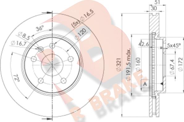 R Brake 78RBD25387 - Discofreno autozon.pro