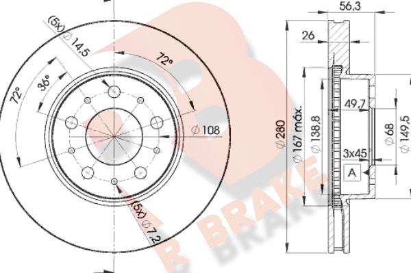 R Brake 78RBD26567 - Discofreno autozon.pro