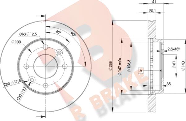 R Brake 78RBD26572 - Discofreno autozon.pro