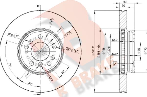 R Brake 78RBD26045 - Discofreno autozon.pro