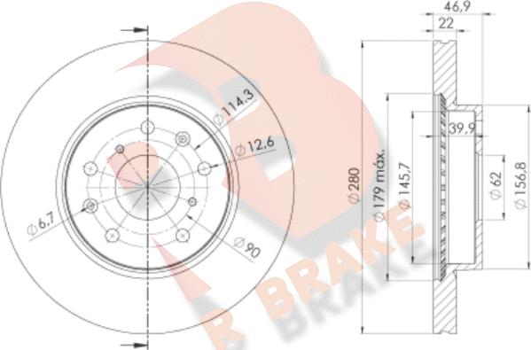 R Brake 78RBD26041 - Discofreno autozon.pro