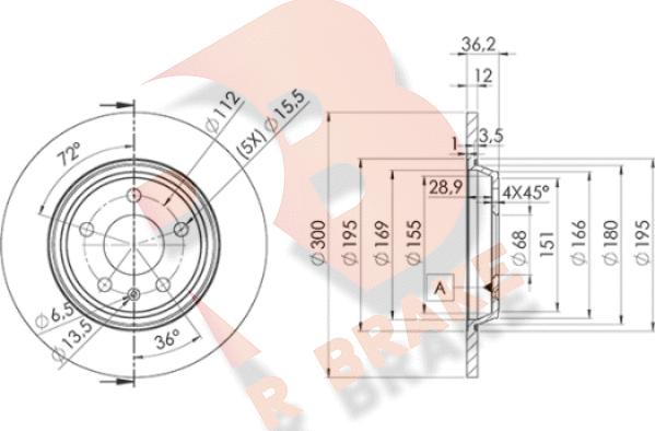 R Brake 78RBD26075 - Discofreno autozon.pro