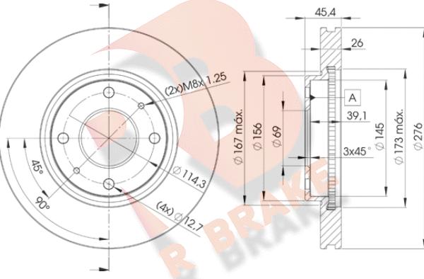 R Brake 78RBD26070 - Discofreno autozon.pro